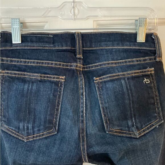 Rag & Bone Crop Jeans Serrano Dark Wash Blue Mid Rise Size 23 - Picture 8 of 13